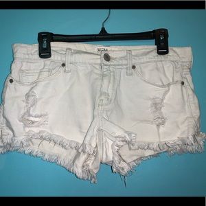 White Distressed Shorts